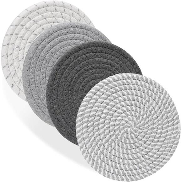 Trivets for Hot Dishes 7 Inch Cotton Pot Holders Heat Resistant Farmhouse Decor - Picture 8 of 8